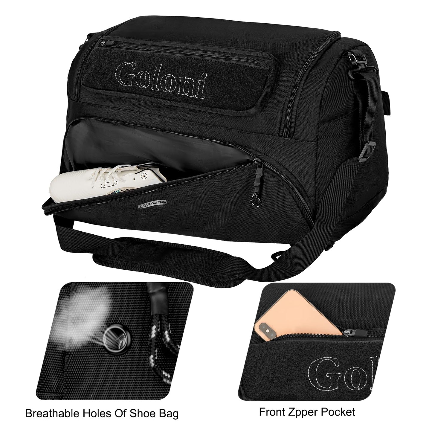 Gym Bag for Men,40L Large 3 in 1 Sports Duffle Bag with Shoes Compartment and Wet Pocket,Travel Backpack Weekender Overnight Bag for Travel, Gym, Sports