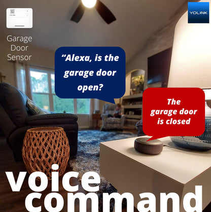 YoLink Smart Garage Door Sensor, Garage Door Position Sensor with Door Left-Open Reminders, Alexa, Google, IFTTT, Home Assistant (Hub Required)