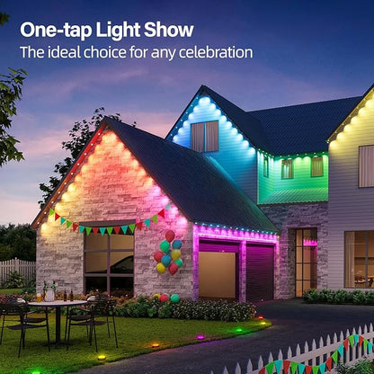 50FT Permanent Outdoor RGB Lights with IP67 Waterproof, Smart Outdoor String Lights Remote Control, Eaves Lights with App, Daily and Accent Lighting for Halloween,Christmas Holiday Decor