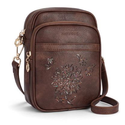 HAYRVANE Small Crossbody Bags for Women, RFID Phone Purse with Card Slots, Triple Compartments Lightweight Shoulder Bag