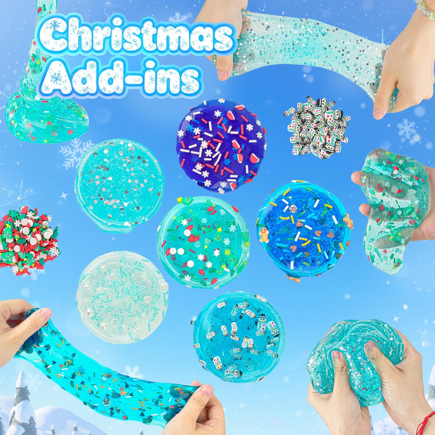 6 Pack Slime Stocking Stuffers, Stocking Stuffers for Kids,Christmas Crafts, Kids Crafts Snowman DIY Kit,Crafts Xmas Gift