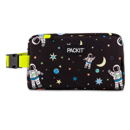 PackIt® Freezable Snack Box, Checked Out, Built with ECOFREEZE Technology, Collapsible, Reusable, Zip Closure with Buckle Handle, Designed For Work Snacks, Fresh Snacks On the Go, Adults, and All Ages