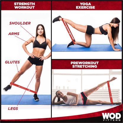 WODFitters Bandelicious Mini Bands Set - 4 Exercise Workout Resistance Bands - Exercise Loops - Workout Flexbands for Stretching, Physical Therapy, Rehab, Home Fitness and Muscle Activation