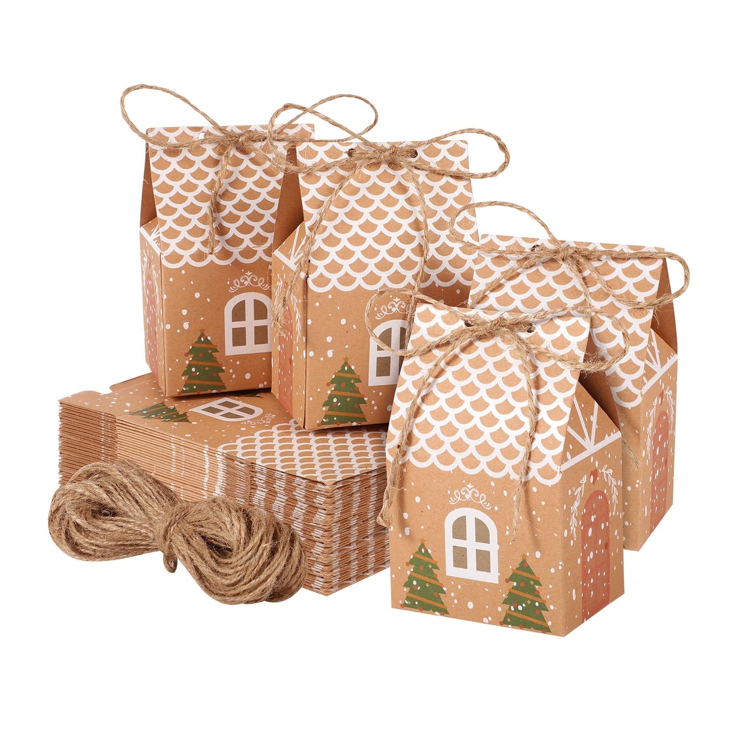 BESARME 36 Pieces Mini Christmas Party Favor Boxes Gift Bags, Small Gift Boxes Xmas Treats Party Favors Stocking Stuffers