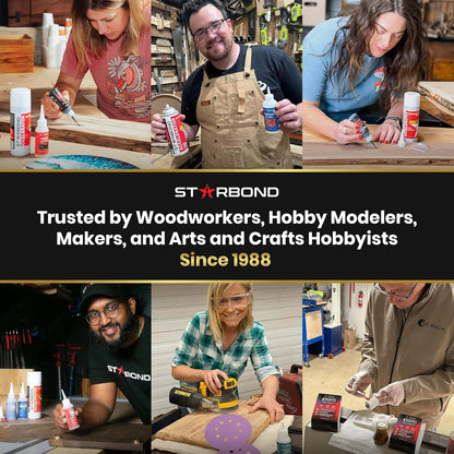 STARBOND 2 oz. Dark Brown Medium-Thick CA Glue (Premium Cyanoacrylate Super Glue) Knot Filler 500 CPS Viscosity for Woodworking, Woodturning, Carpentry, Guitar, RC Hobby