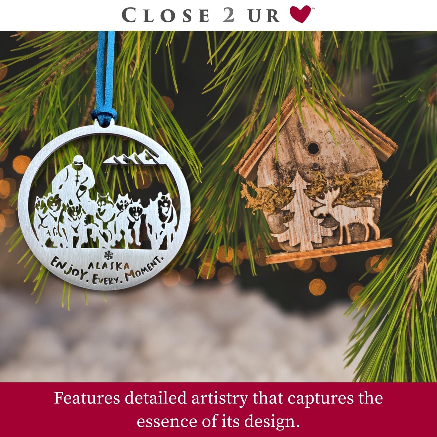 Alaska Iditarod Stainless Steel Ornament Keepsake & Collectible | Window Ornament, Hanging Decoration, Winter Sports & Travel Décor | Handcrafted, Durable & Made in USA