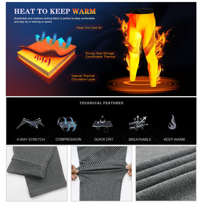 MEETWEE Thermounterhose Herren, Thermounterwäsche Lange Unterhose Winter Leggings Funktionsunterwäsche Skiunterwäsche Warme Unterwäsche Männer