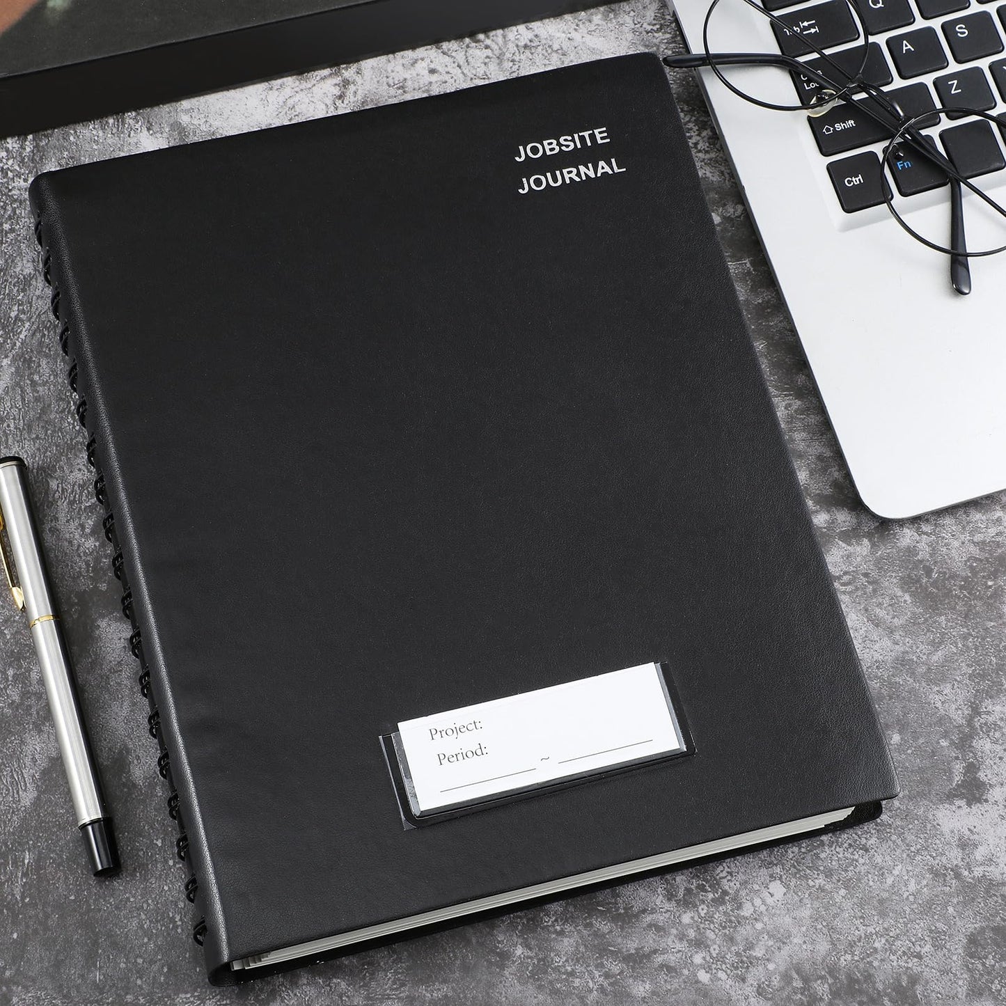 Fuyoooo Jobsite Journal 7 x 10 Inch Construction Daily Log Activity Record Construction Planner for Work Project Job Management