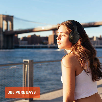 JBL Tune 760NC - Wireless Over-ear Noise Cancelling headphones, JBL Pure Bass Sound, Voice Assist, Google Fast Pair, Up to 50Hrs of Battery with ANC off, Lightweight and foldable design (White)