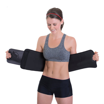 Fitru Waist Trimmer Sauna Ab Belt for Women & Men - Waist Trainer Stomach Wrap