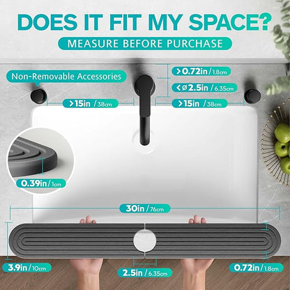 Stone Faucet Mat for Kitchen Sink – Diatomite Fast-Drying Stone Tray, Faucet