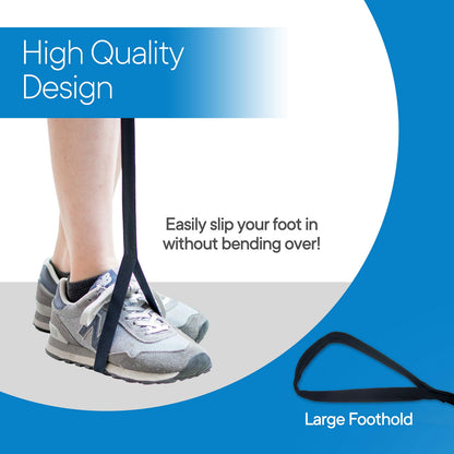 RMS Premium 35” Leg Lifter with Hand Strap & Foot Loop – Long-Term Orthopedic Daily Living Aid for Chronic Hip, Knee & Mobility Limitations