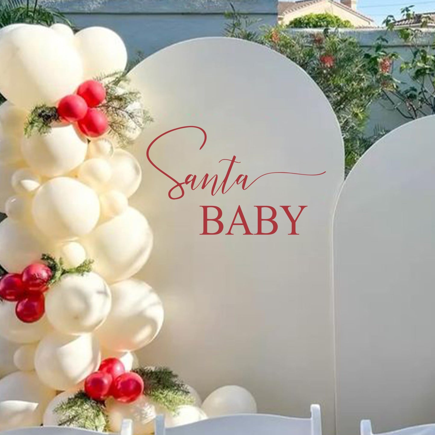 Eurteka Santa Baby Decal - Christmas Theme Baby Shower Party Decal,Merry Christmas Gender Reveal Decoration,Little Santa Party Supplies (Santa Baby Decal)