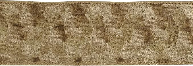 MEEDEE 2-1/2 inch Brown Velvet Wired Ribbon 10 Yards Thick Light Brown Velvet Ribbon for Christmas Tree, Gift Wrapping, Garland, Fall Wreaths, Topper Bow, Swags, Crafts Supply
