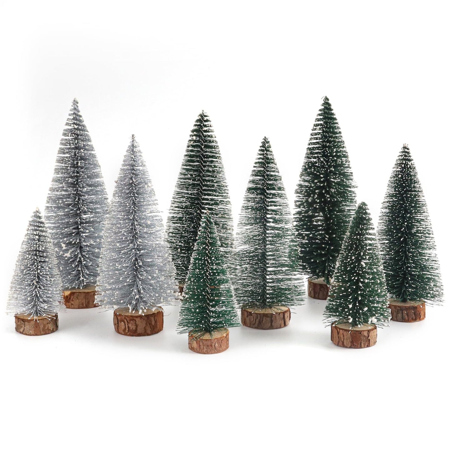 Desktop Miniature Pine Tree Tabletop Christmas Tree Small Pine Tree Decor Christmas Tree Toppers (Green Silver Dark Green)
