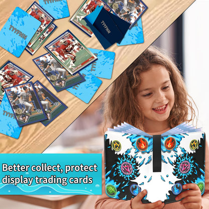 9-Pocket Card Binder for Cards, Trading Card Binder Holder Fits 900 Cards with 50 Removable Sleeves, Card Collection Binder Album Case Book for Boys Girls