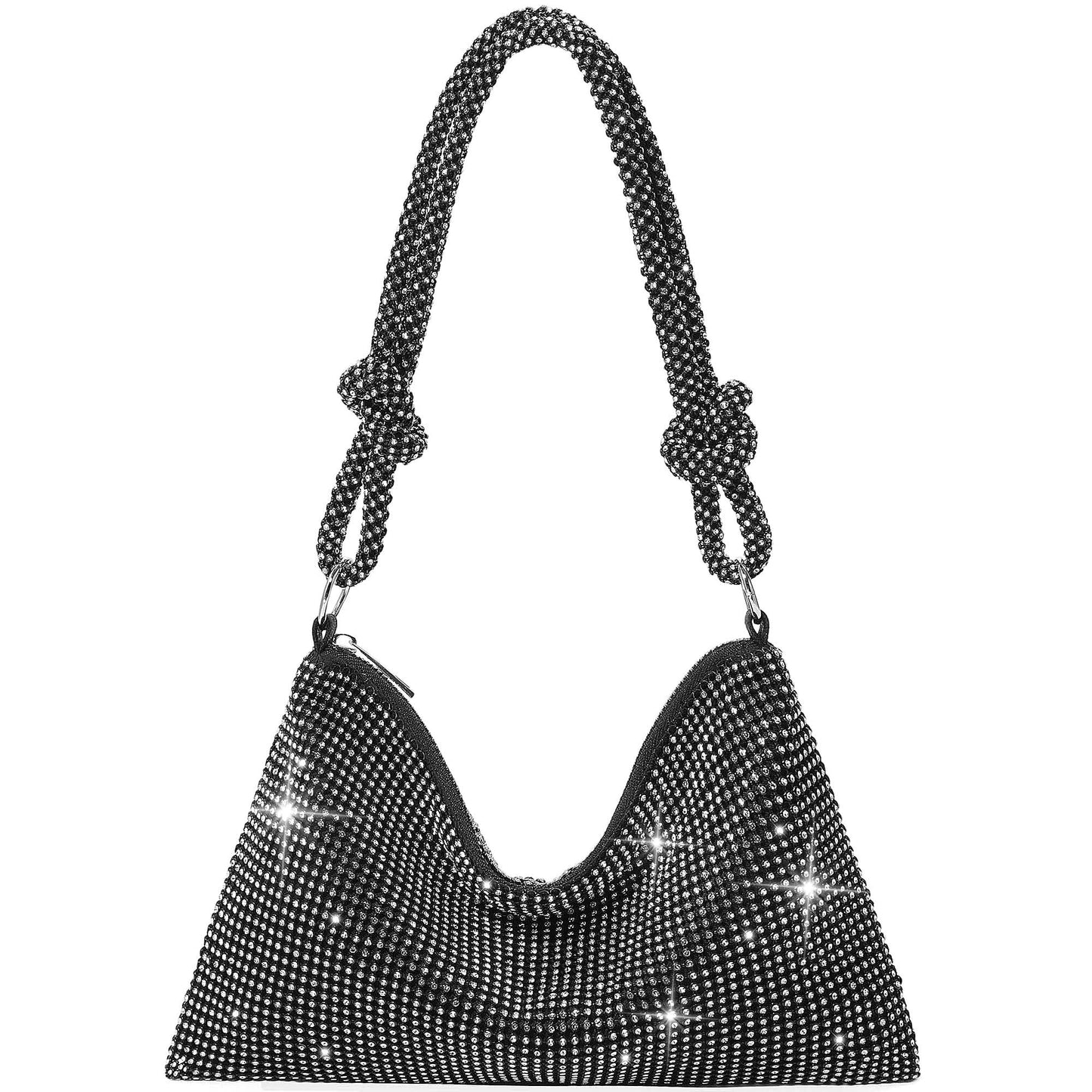 GEMIU Evening Bag Sparkle Purses for Women, Rhinestone Clutch Purse for Women Dressy Sequin Purse Black