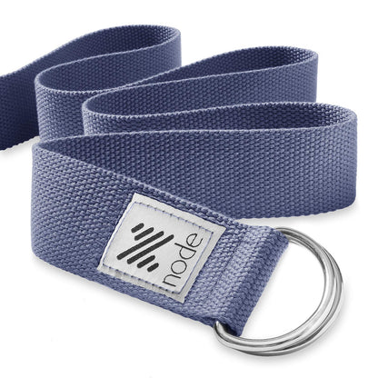 node by Philosophy Gym 7-1/2' Yoga Strap for Stretching, Woven Yoga Strap with Adjustable D-Ring Buckle for Exercise, Therapy and Fitness - Blue