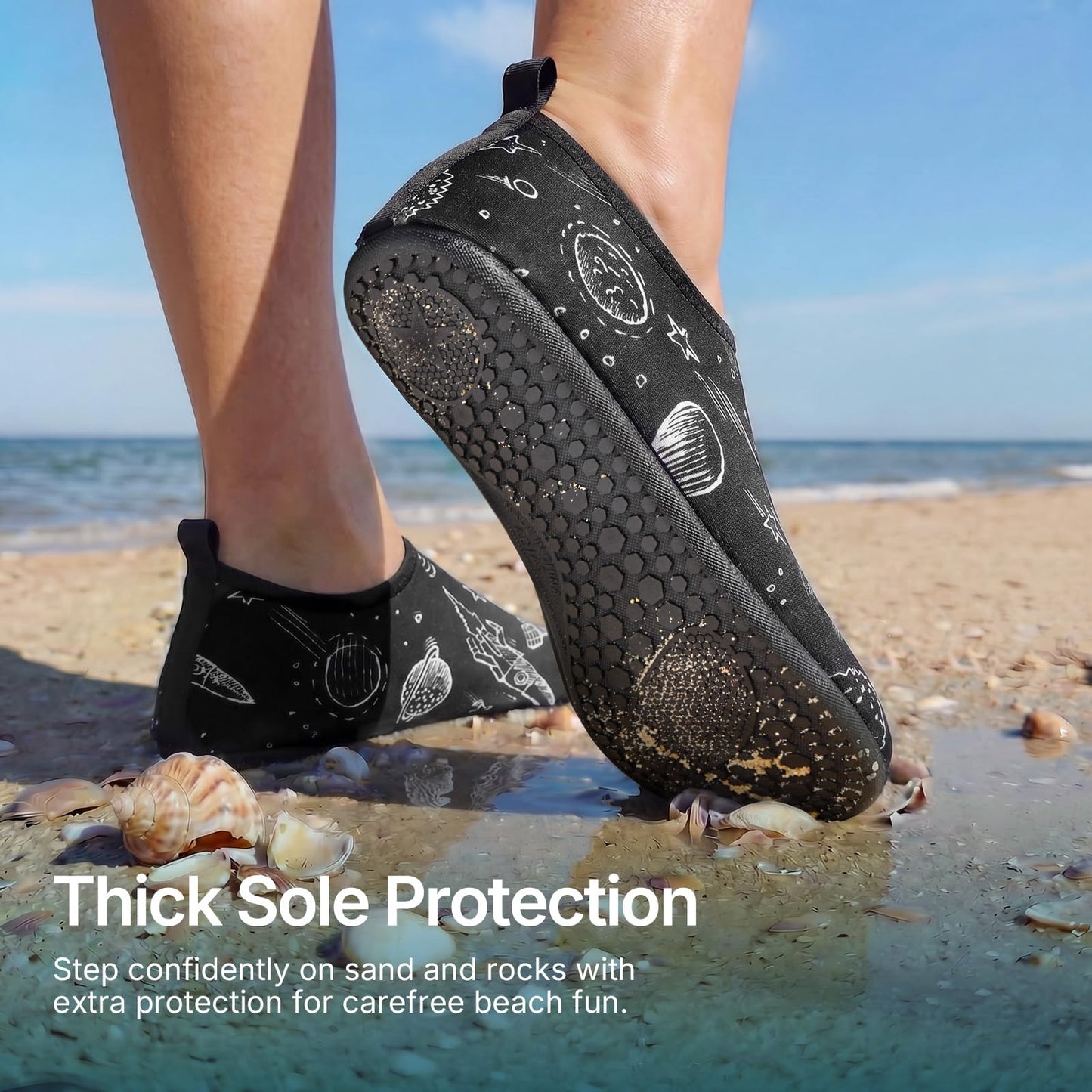 Water Shoes for Women Men Quick-Dry Aqua Socks Swim Beach Barefoot Yoga Exercise Wear Sport Accessories Pool Camping Must Haves Adult Youth Size 11.5-12.5Women/10.5-11.5Men