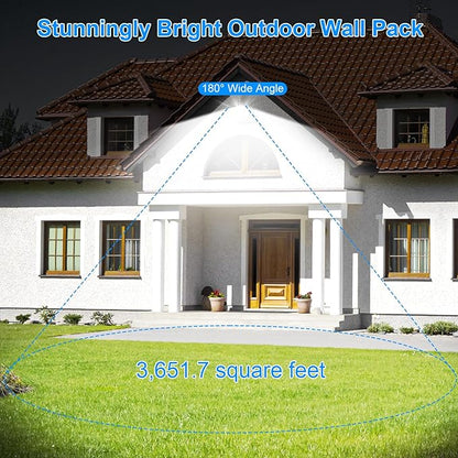 Modern Sleek Flood Lights Outdoor 120W, 14200LM 5000K Waterproof LED Security Lighting, 360° Rotatable Commercial Wall Pack for Yard, Car Lot, Building