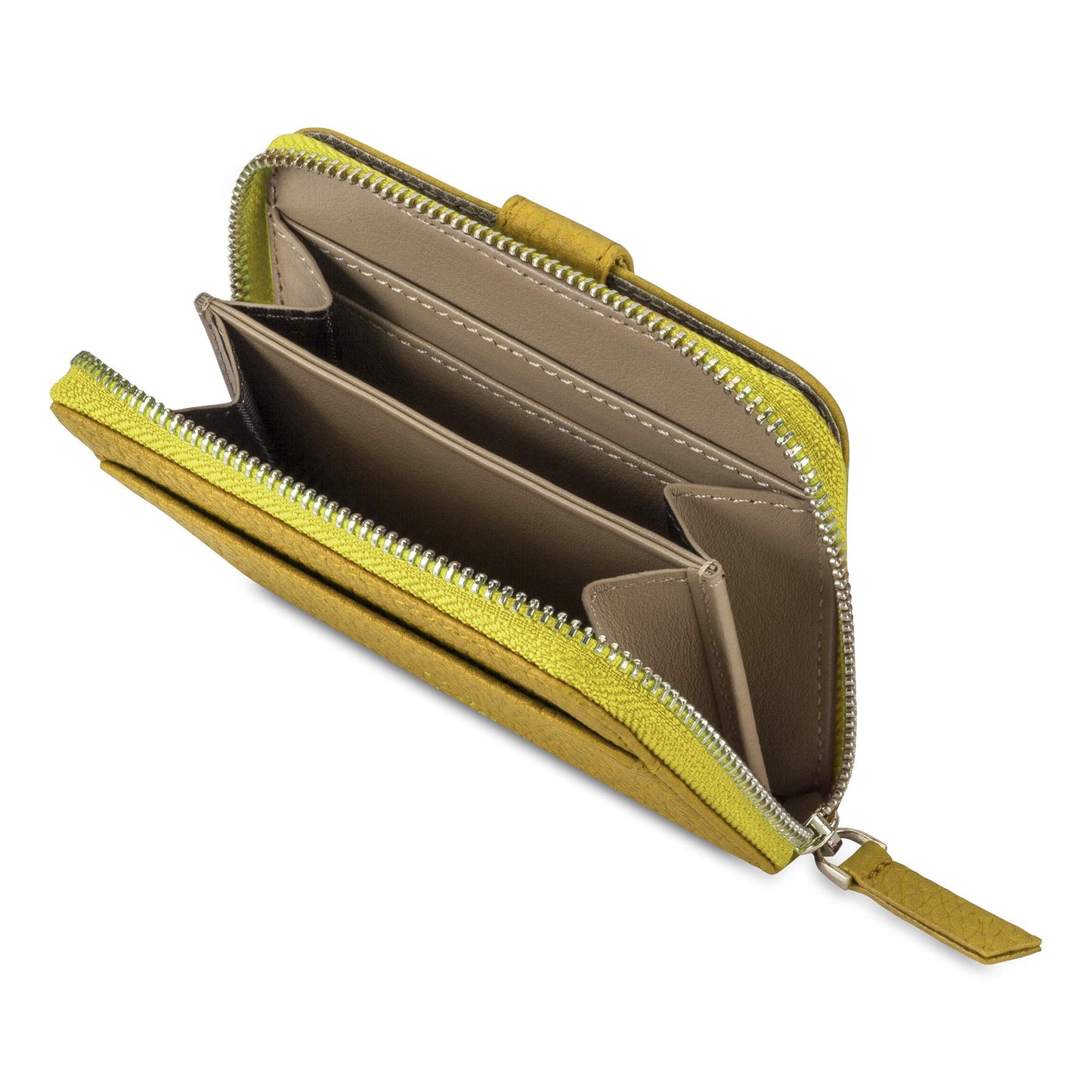 Vaultskin Small Wallet for Women, Leather Card Holder with RFID Blocking with Zipper Coin Pocket, Cash Pocket - Minimalist Wallet Women Slim Design for Everyday Use (Yellow, Belgravia)