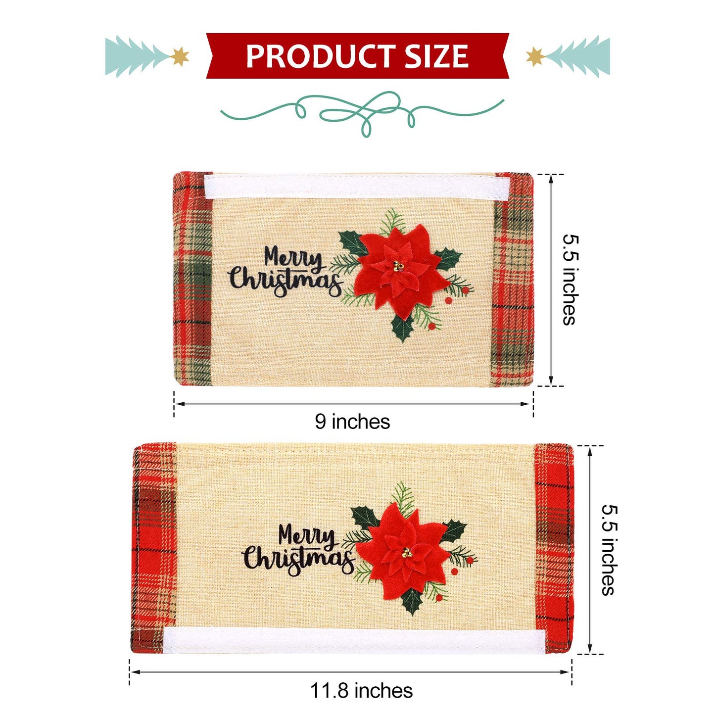 Patelai 6pcs Christmas Refrigerator Door Handle Covers Set Fridge Handle Protectors Microwave Refrigerator Handle Covers for Xmas Kitchen Party Decorations(Flower)
