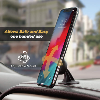 Scosche MMWSM-2PKXCES0 MagicMount Select Magnetic Car Phone Holder Mount for iPhone and Android - 2 Pack - Secure Magnetic Cell Phone Mount for Car Window or Dash - Universal 360° Adjustable Head