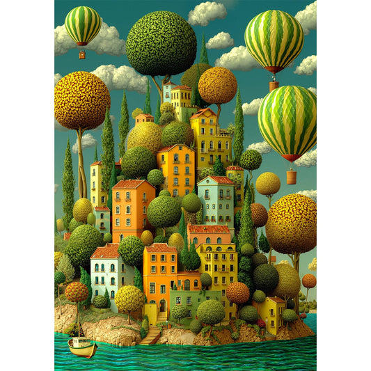 1000 Piece Jigsaw Puzzle for Adults, Whimsical Fantasy Town