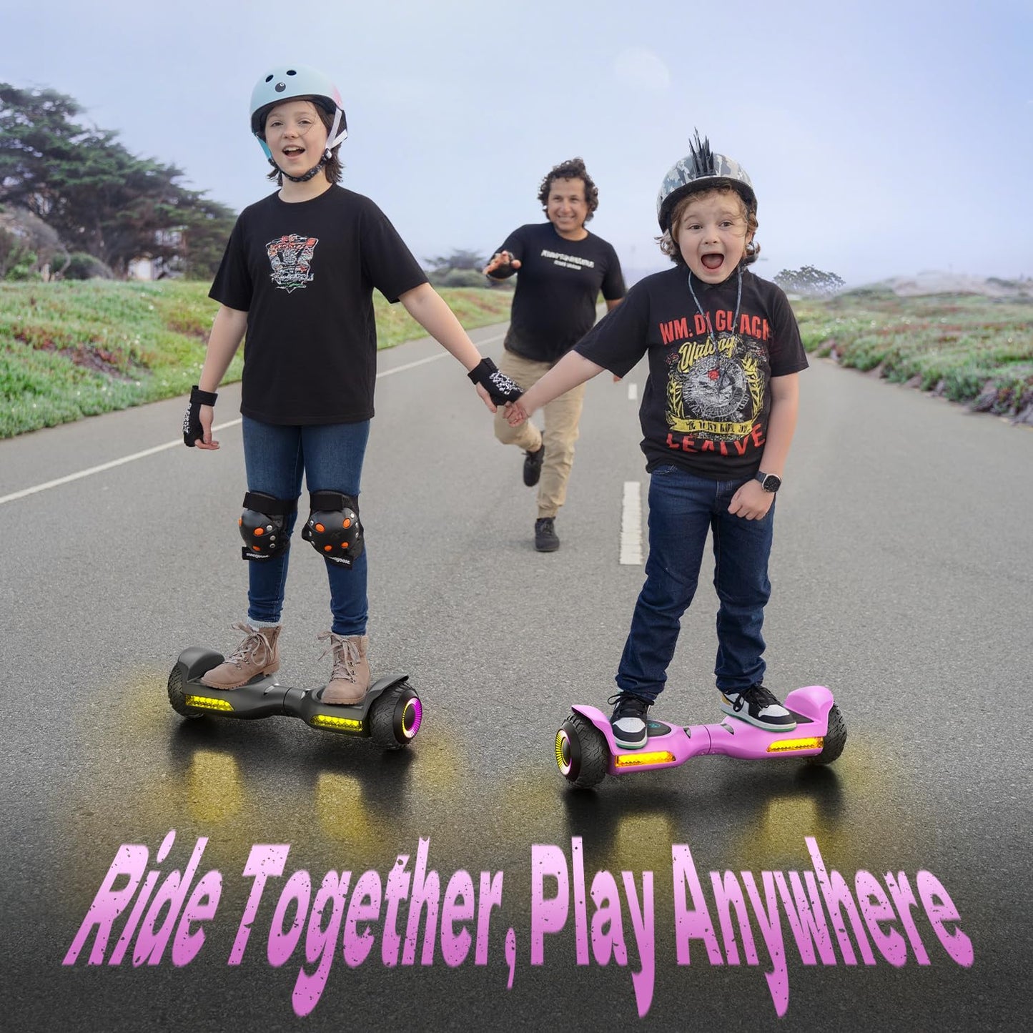 Gyroor Self Balancing Scooter New G13 All Terrain Balancing Scooter with LED Lights, Self Balancing Off Road with Bluetooth for Kids ages 6-12 and Adults-Pink