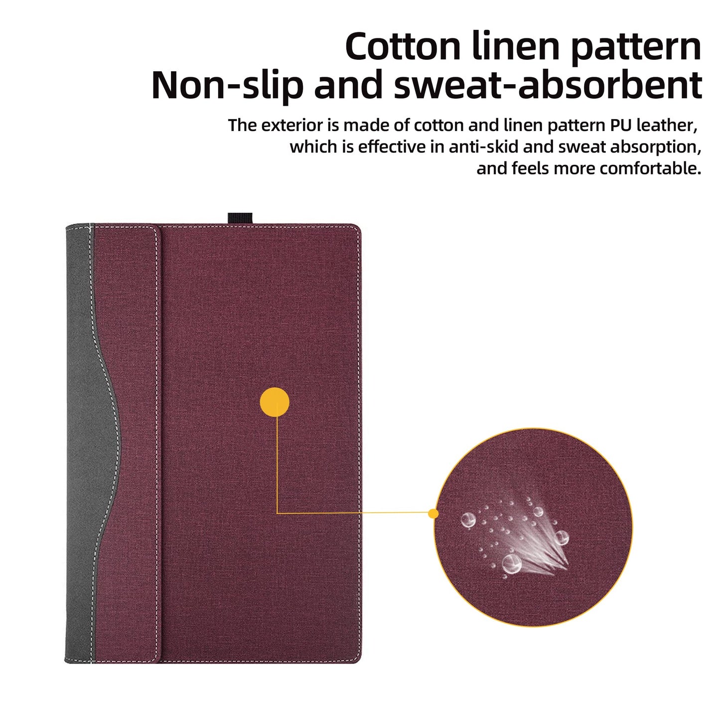 Laptop Case for ASUS Zenbook S 14 (UX5406 UX5406SA) | Zenbook A14 UX3407 UX3407QA UX3407RA14 PU Leather Protective Bag Detachable Shell (Wine red)