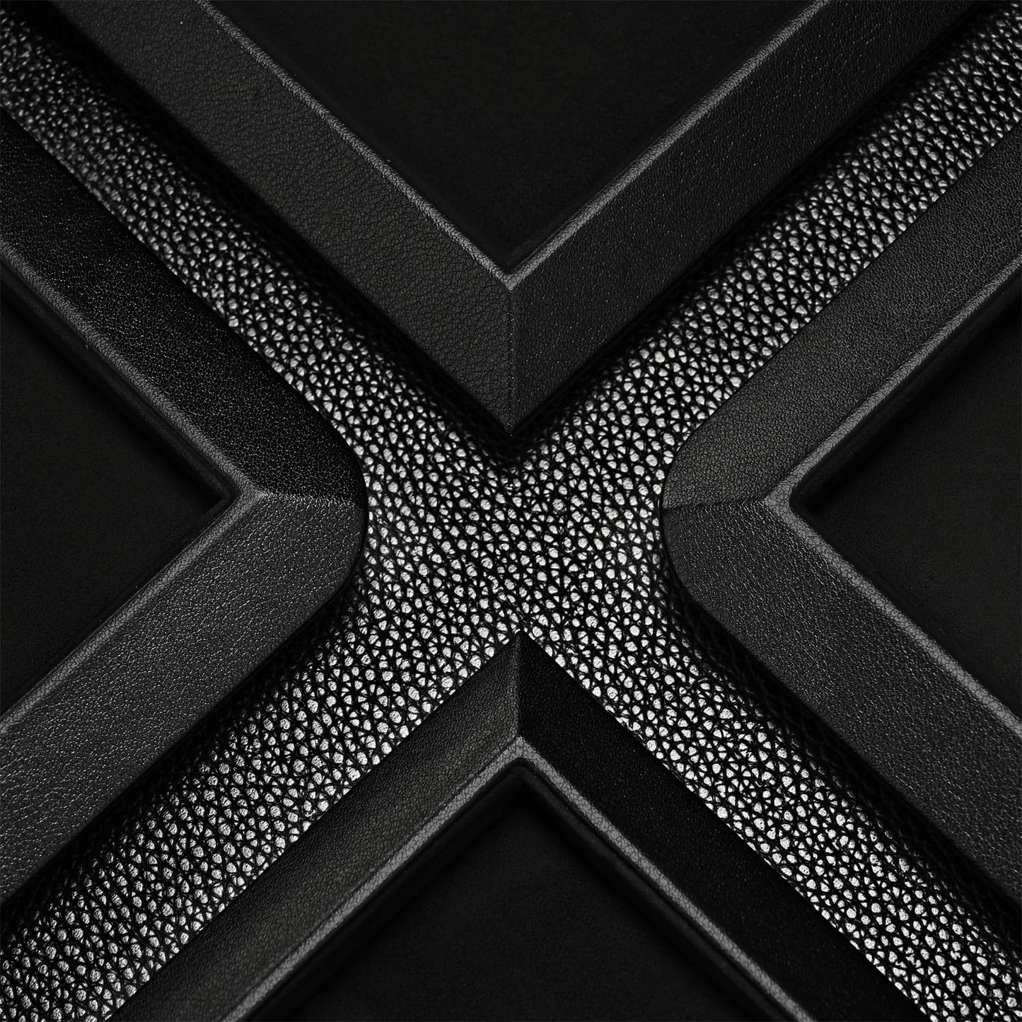 Oirlv Black Leather Jewelry Display Tray with Microfiber Lining, Premium Square Corner Organizer