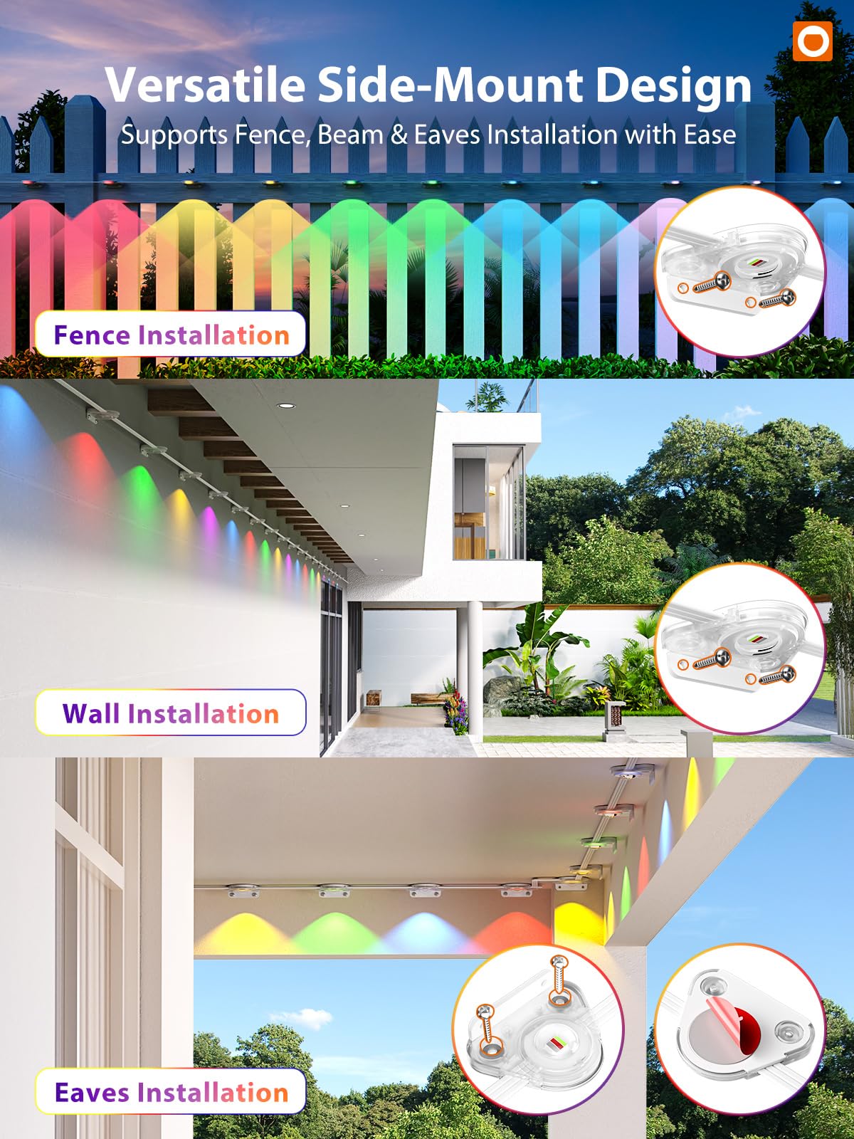addlon 200FT Permanent Outdoor Lights, Cuttable & Extendable Smart RGB+IC LED Lights for House & Outdoor, App & Remote Control, IP67 Waterproof for Christmas, Holiday, Party, Halloween Decorations