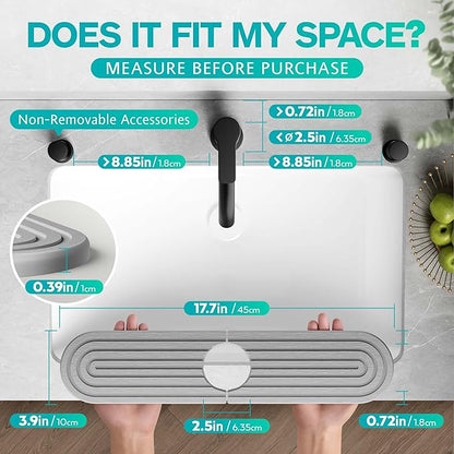 Stone Faucet Mat for Kitchen Sink – Diatomite Fast-Drying Stone Tray, Faucet