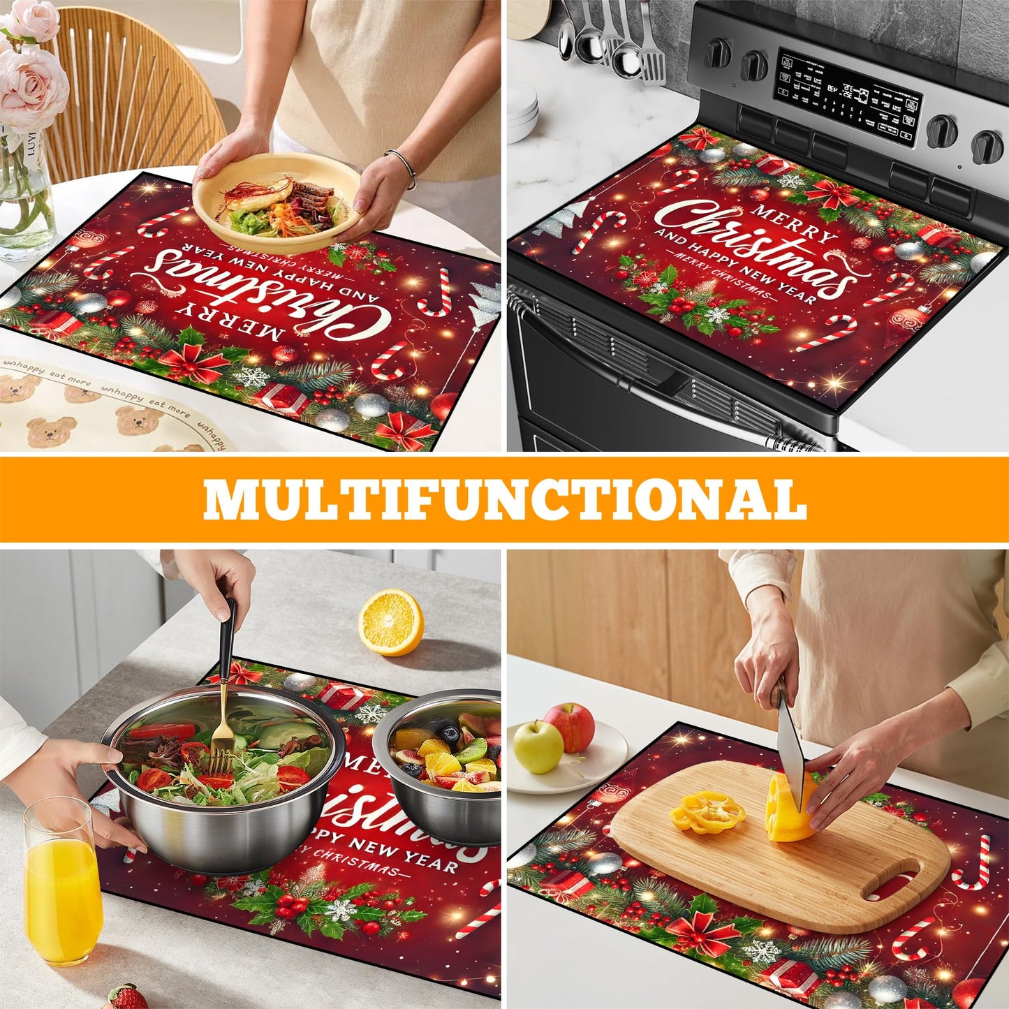 Stove Top Cover for Electric Stove: 28''×20'' Stove Cover Elevate Your Kitchen Reliable Heat Protection,Non-Slip Kitchen Decor (MAI-G2411289)