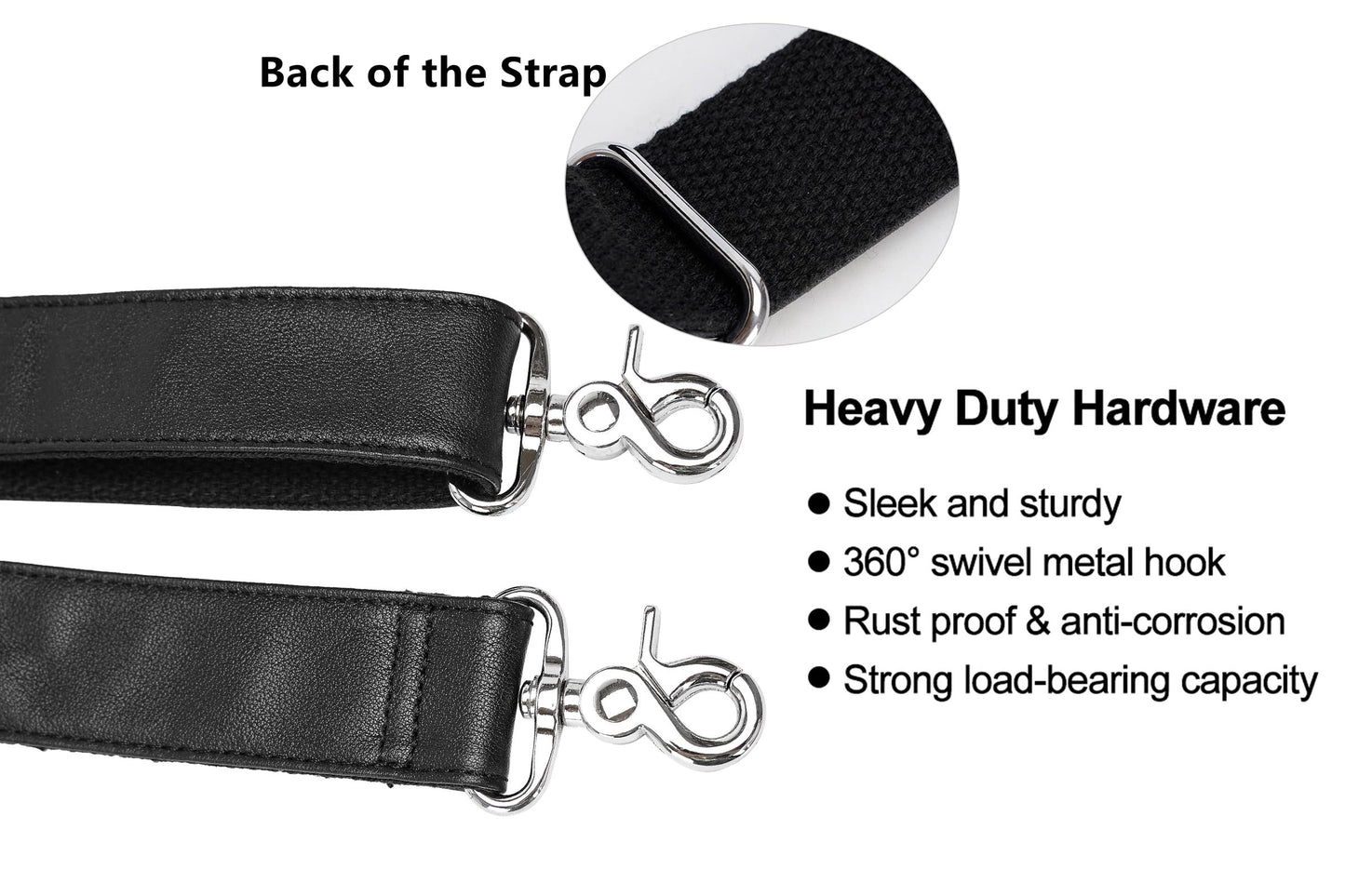 Masa Kawa Full Grain Leather Shoulder Strap - Replacement Bag Straps for Laptop Briefcase, Messenger, Duffel, Crossbody, Travel Bags