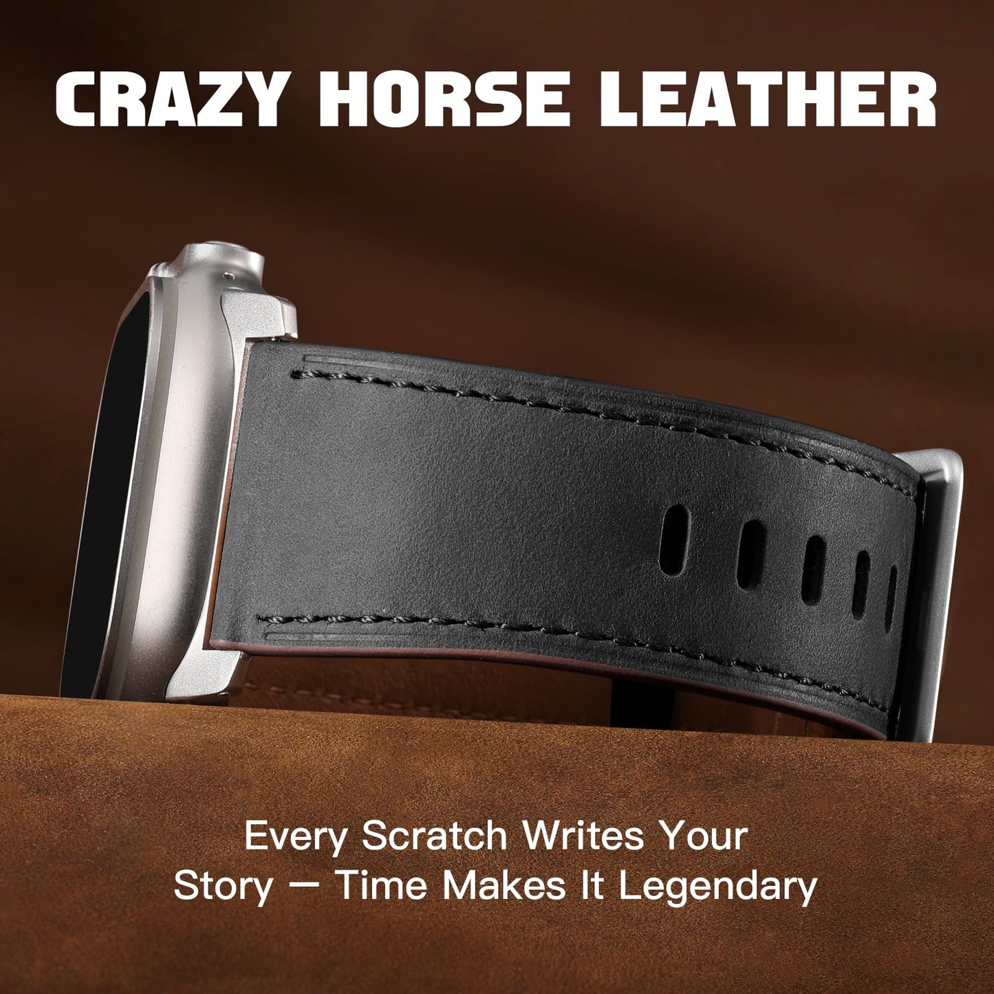 Easuny Leather Bands Compatible with Apple Watch Ultra 2 3/Ultra Band 49mm 44mm 45mm 46mm 42mm Men, Top Grain Genuine Leather Strap for iWatch Series 11 10 9 8 7 6 5 4 SE3 SE2 SE 3 2 1