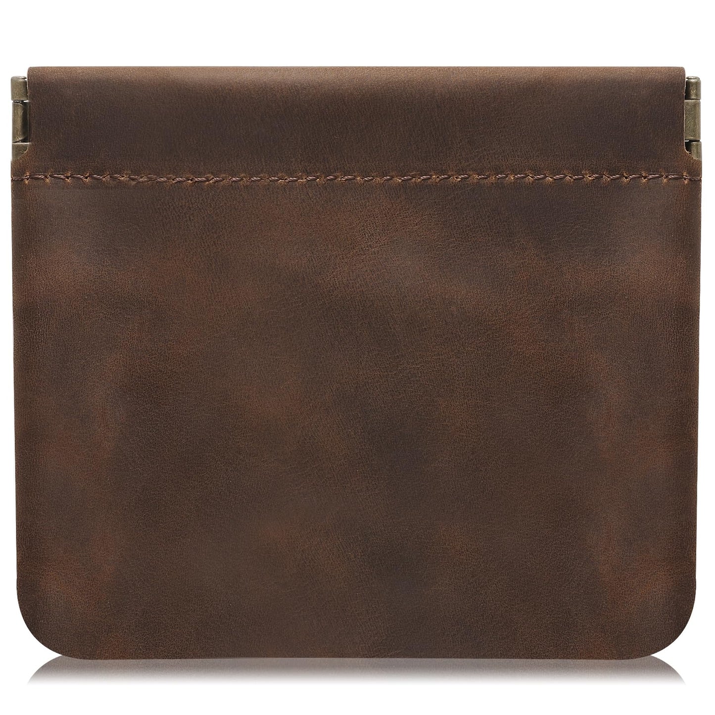 Jack&Chris Mini Coin Purse, Genuine Leather Small Coin Wallet, Leather Squeeze Coin Purse Pouch Change Holder For Men & Women, JC309