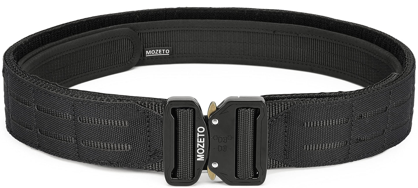MOZETO Molle Battle Belt, 2" Battle Belts Tactical War Combat Quick Release Law Enforcement Duty Belts for Men
