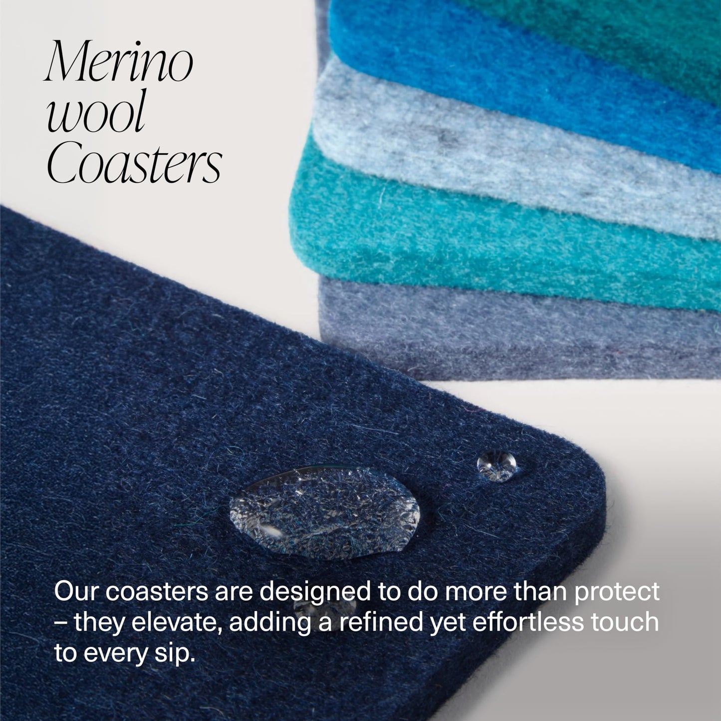 Graf Lantz - Bierfilzl Merino Wool Square Coasters Set of 4 - Earth (4"x4"x5mm) - Absorbs 30% of Weight - Natural German Wool - Heat Resistant, Sustainable, Reusable - Home Decor, Coffee Table Decor