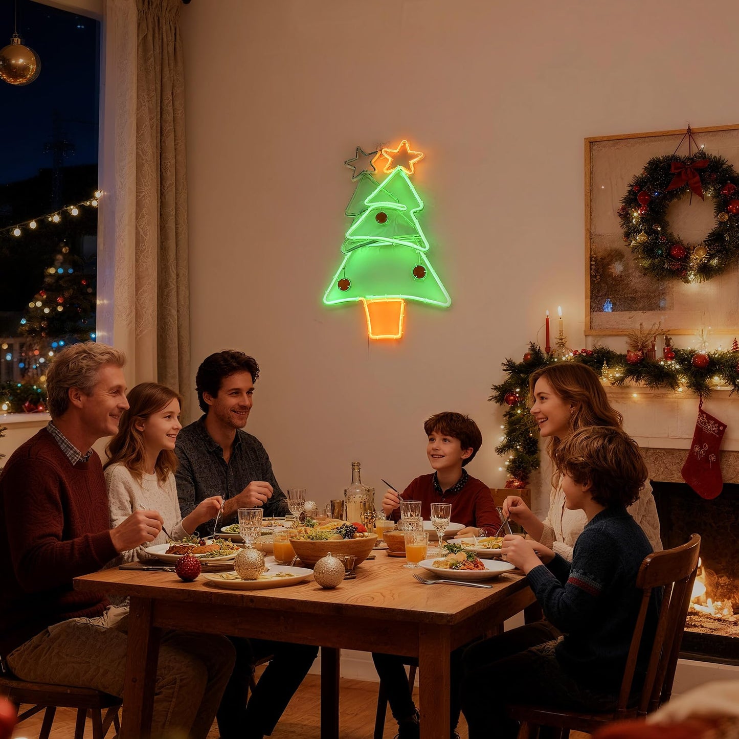 Christmas Tree Neon Sign, Tree LED Neon Light for Home Decor, 8H Timer & Speed Adjust, Festive Xmas Decorations Wall Art, Holiday Party Bedroom Living Room Cafe Bar