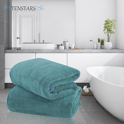 TENSTARS Silk Hemming Bath Towels