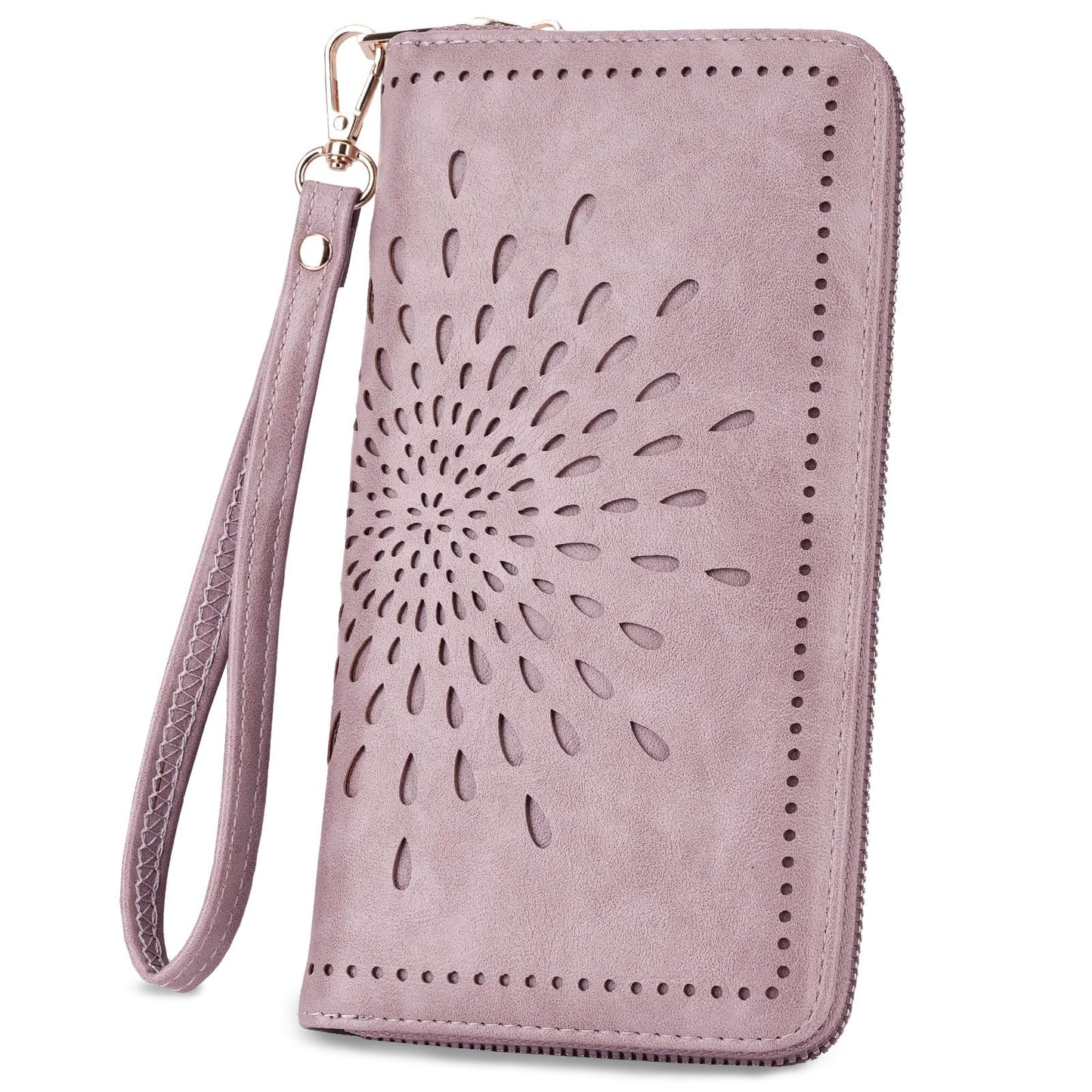 APHISON Wallet Women Large Capacity Clutch Purse For Ladies Card Holder RFID Wristlet Phone Zipper Coin Travel Pocket