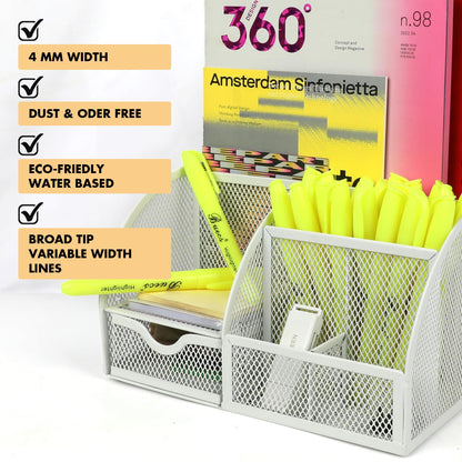 Buecs Highlighters Bulk Pack, 108 Count, Chisel Tip,Fluorescent Yellow, suitable for Adults Highlighting Planner Notes, Office School Supplies