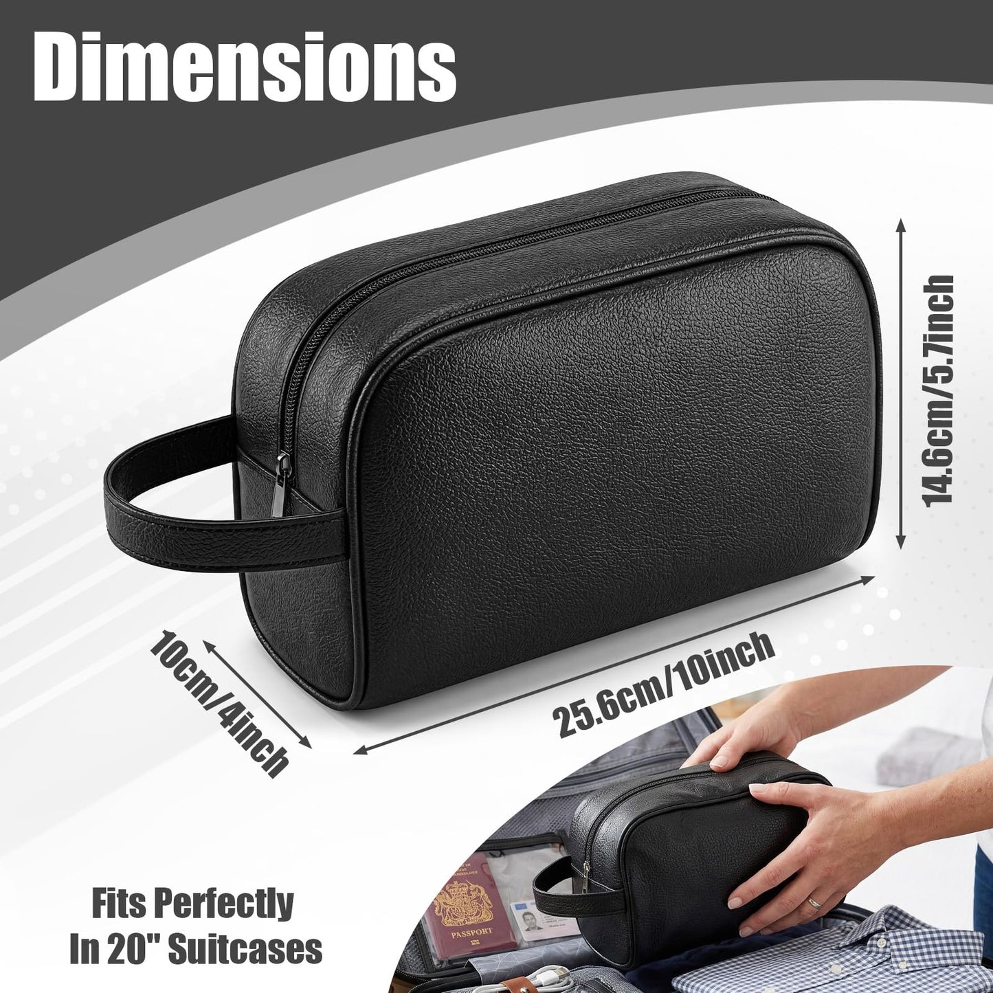 6 PCS Leather Toiletry Bag Bulk, Personalized Toiletry Bag for Men PU Leather Groomsmen Bags Waterproof Travel Toiletries Bags Large Capacity for Organization of Toiletries and Cosmetics-3 Colors