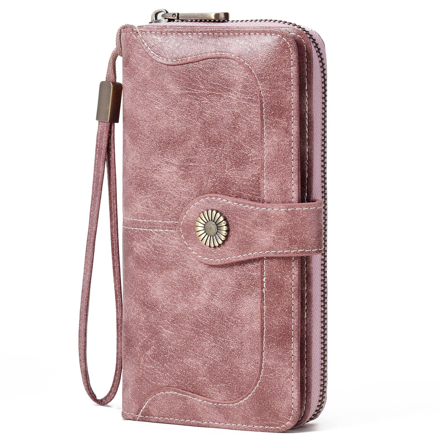 FALAN MULE Womens Wallet RFID Blocking Large Capacity Bifold Leather Credit Card Holder with Zipper Pocket Purse