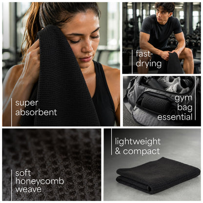 S&T INC. Microfiber Gym Towels, Yoga Towel for Home and Gym Bag, 16 Inch x 27 Inch, 6 Pack