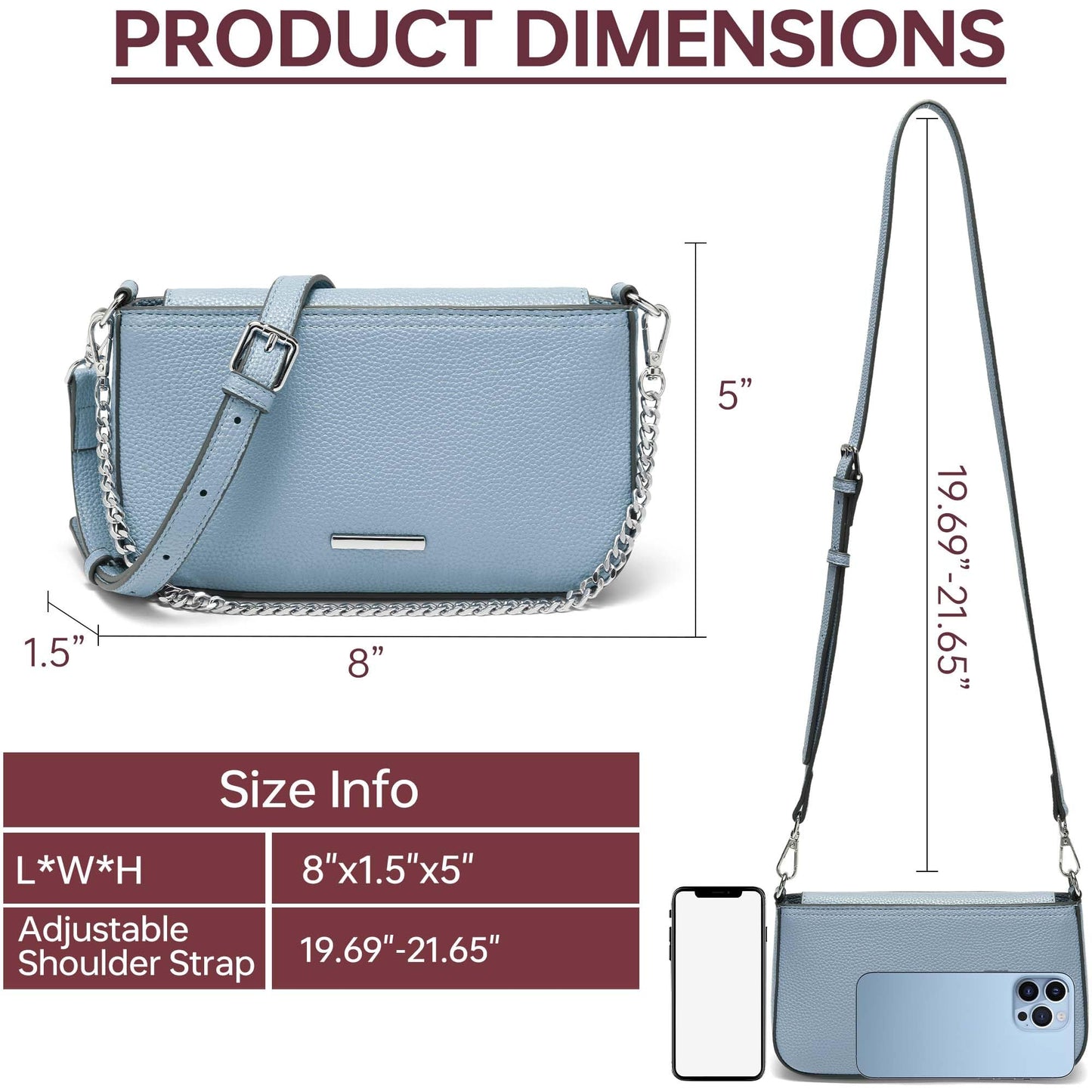 Goinsound Small Crossbody Bags for Women Cute cross body bag Leather Crossbody Handbags Crossbody Purse Blue