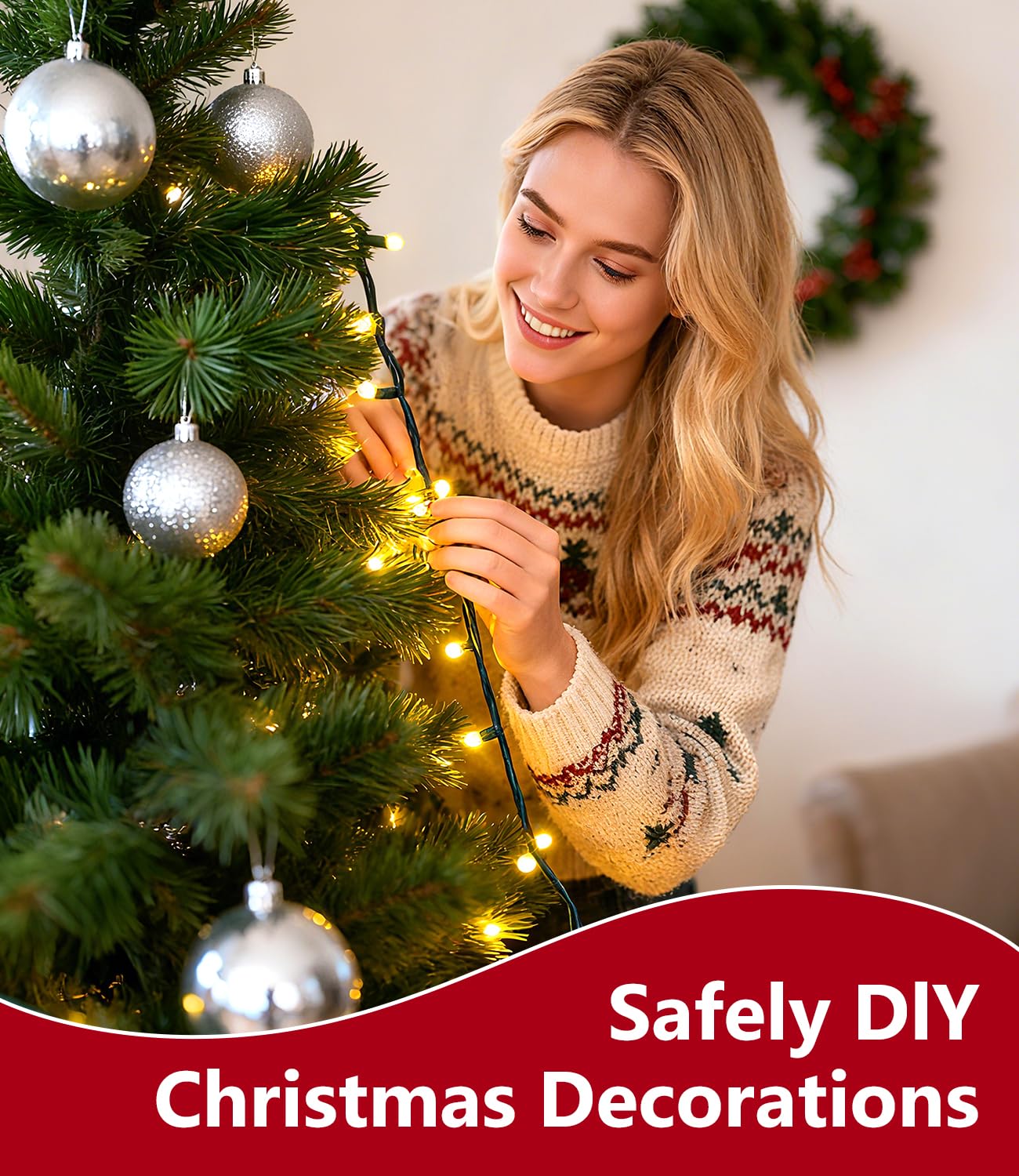RiderVibe 82FT 1000LED Warm White Christmas Lights Outdoor with 8 Modes, IP44 Waterproof Plug in Christmas Tree Light Fairy String Lights for Christmas, Patio, Garden, Indoor Outdoor Decor