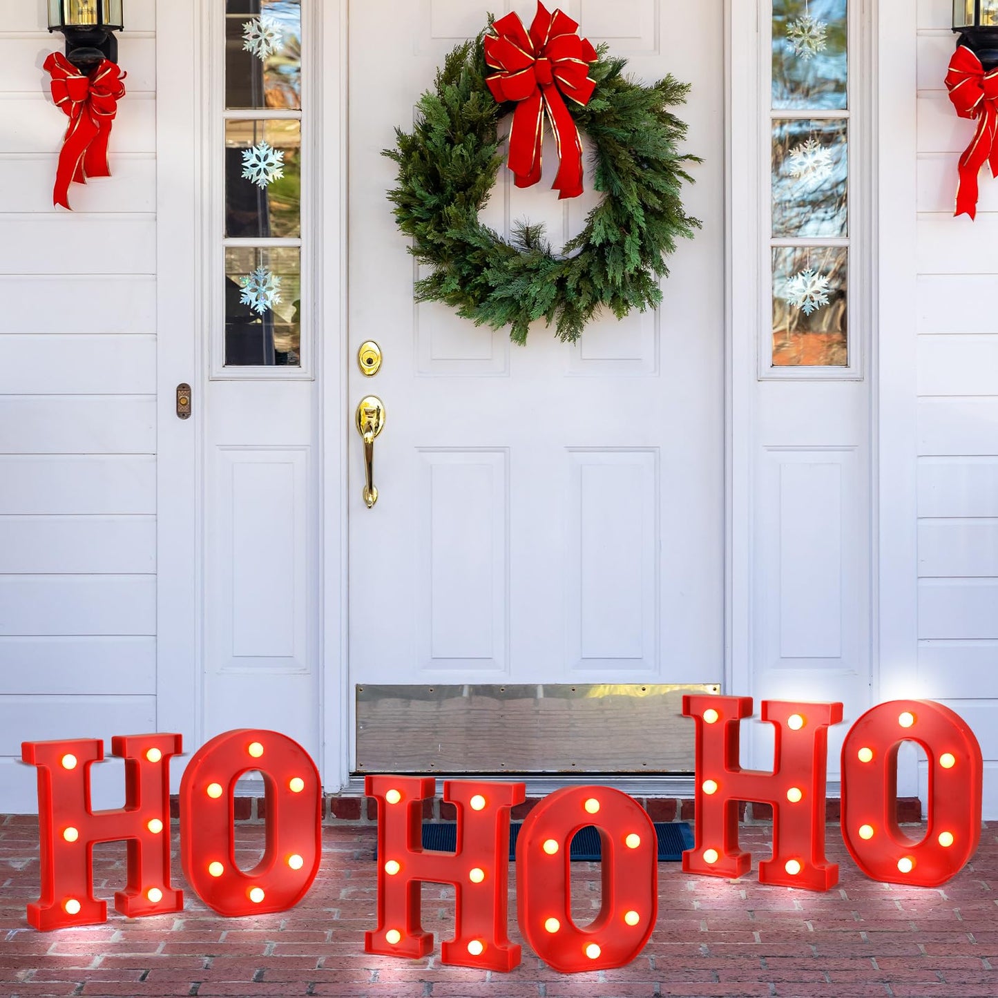 VIHOSE Christmas LED Letter Lights Sign Table Indoor Decoration Light up Letters Battery Powered Letter for Home Bar Christmas Party Bedroom Tabletop Indoor Decoration Gift (HOHOHO)