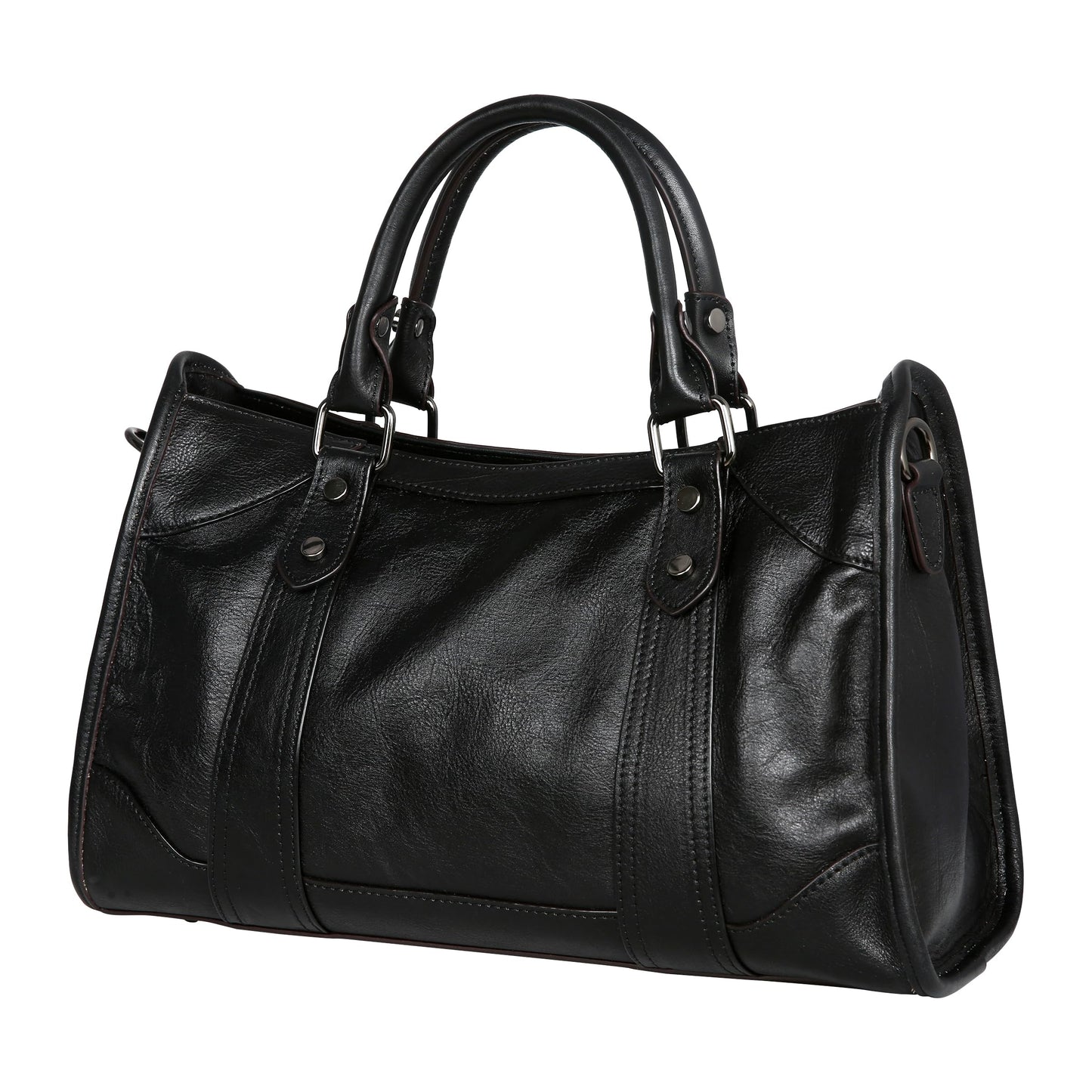 Iswee Black Genuine Leather Purse Crossbody Bags for Women Hobo Bags Designer Shoulder Bag and Handbag Satchel Purses Tote Women Top-handle Bag (Black)